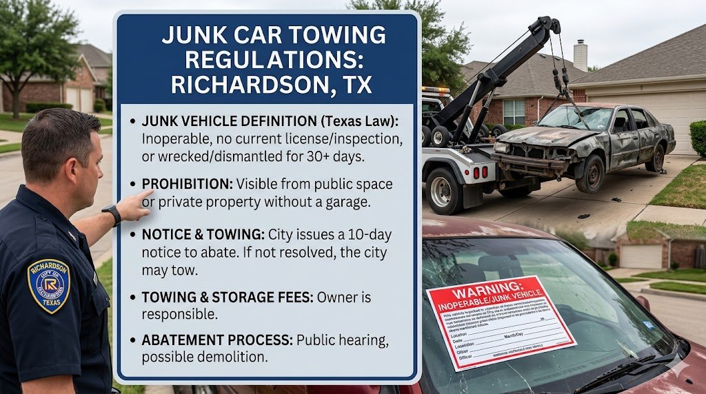 Junk Car Towing Regulations in Richardson TX